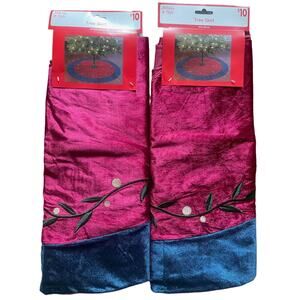 New 2 Pack Christmas Tree Skirt Velvet 40 Inches holiday